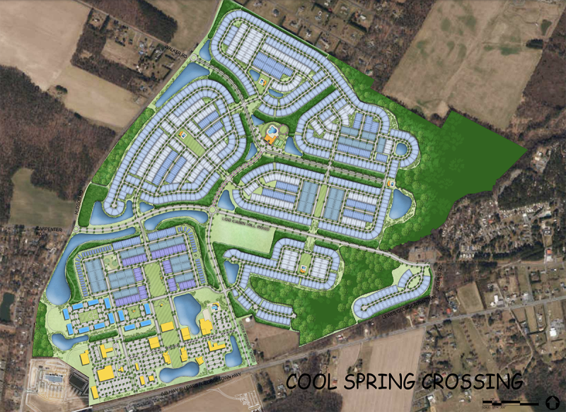 The latest plans for the Cool Spring Crossing mixed-use development off Route 9. SOURCE: SUSSEX COUNTY